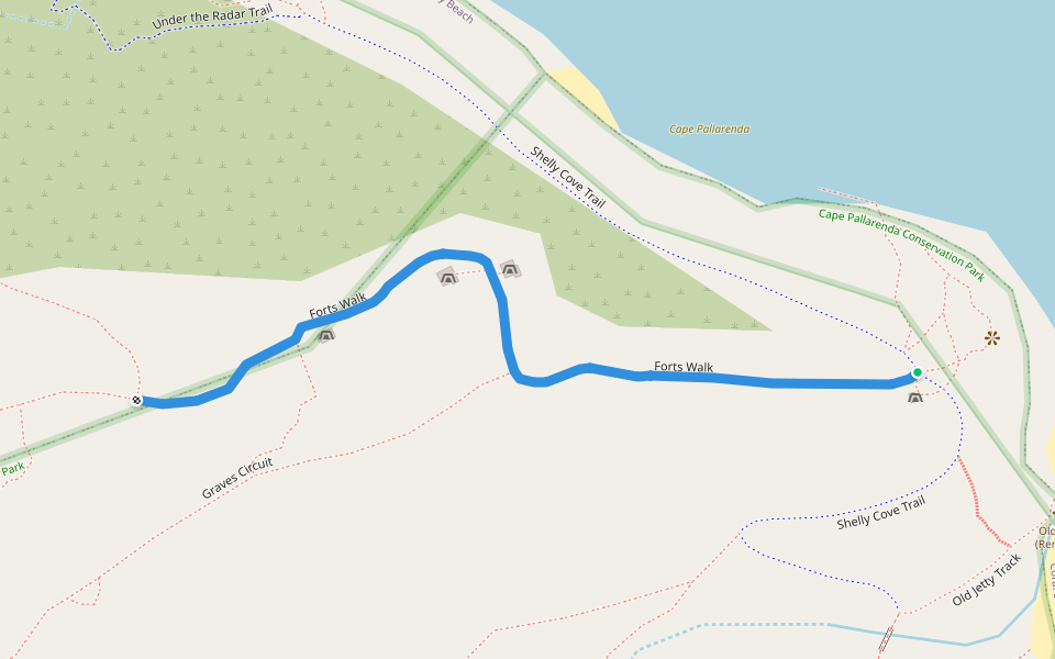Forts Walk walking route map in Townsville