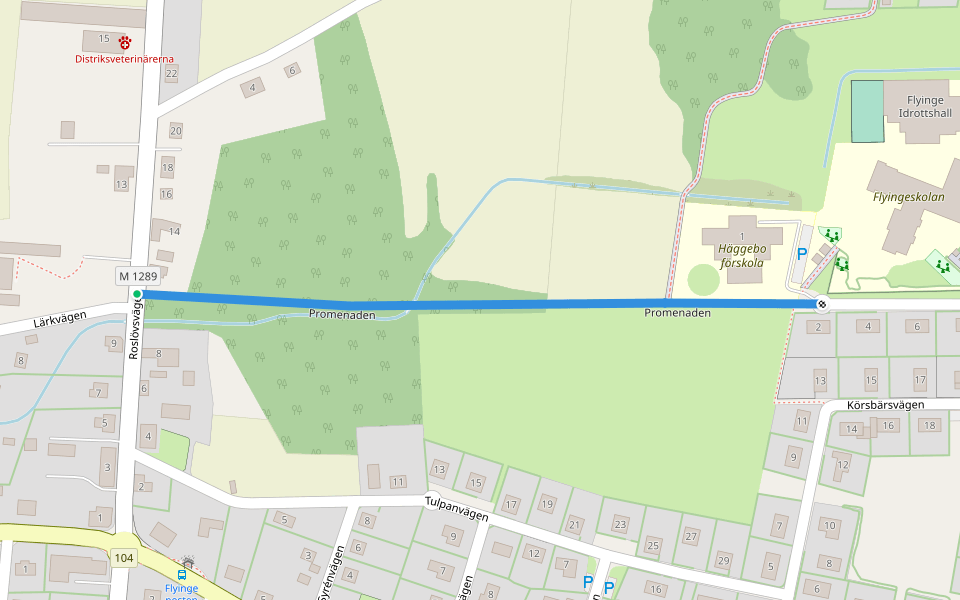 Promenaden walking route map in Flyinge