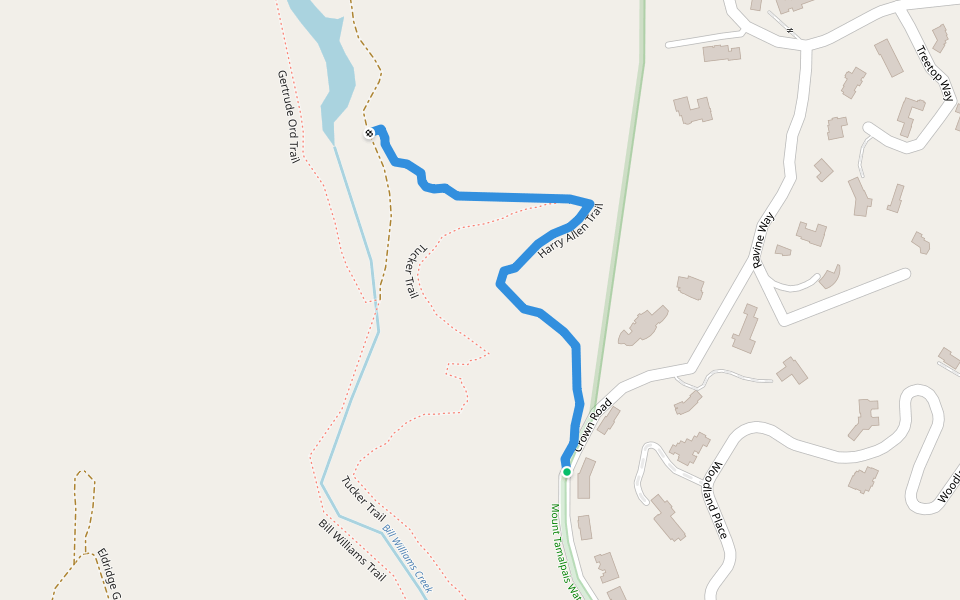 Harry Allen Trail walking route map in Kentfield