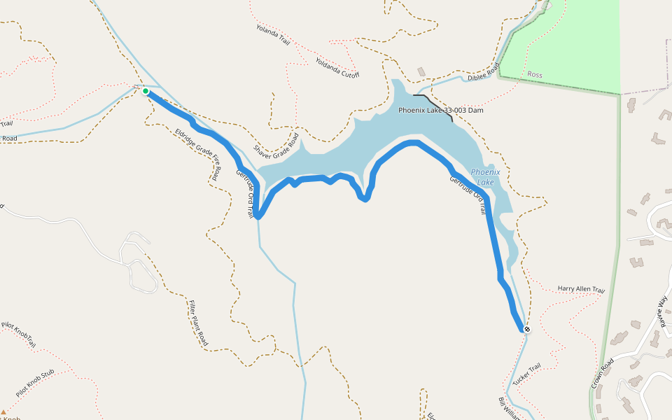 Gertrude Ord Trail walking route map in Kentfield
