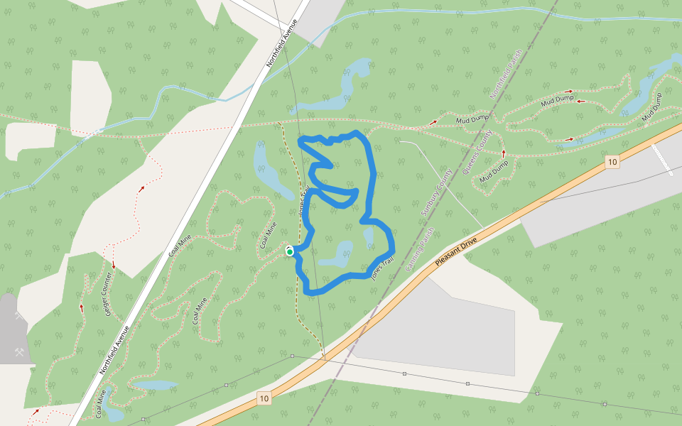 Jones Trail walking route map in Minto