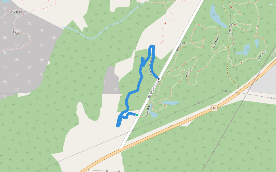 Geiger Counter walking route map in New Zion