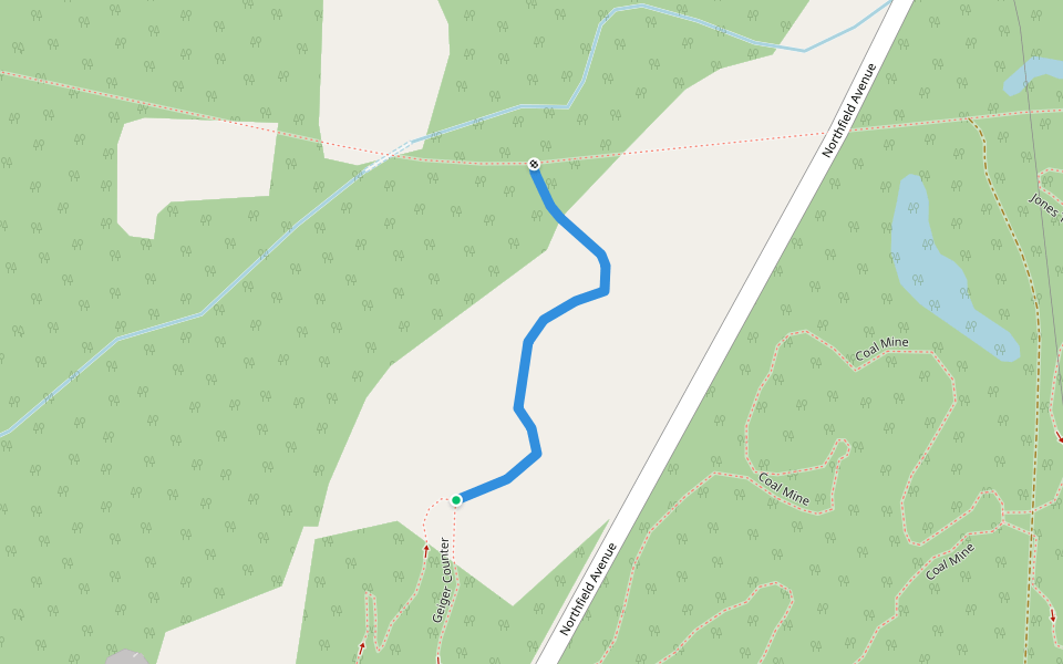Geiger Counter RR Connector walking route map in New Avon
