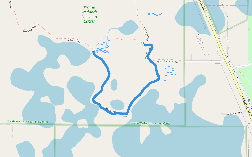 Tintah Trail walking route map in Fergus Falls