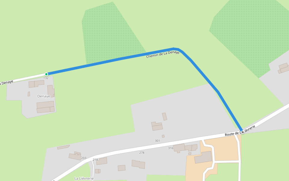 Chemin de La Denaye walking route map in Saint-Paul-du-Vernay