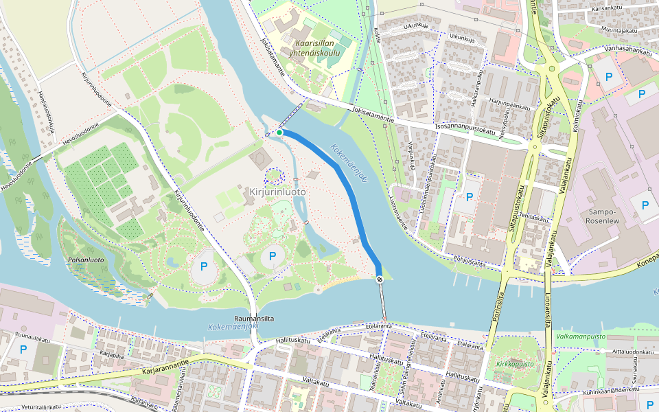 Koivikkopolku walking route map in Kankaanpää