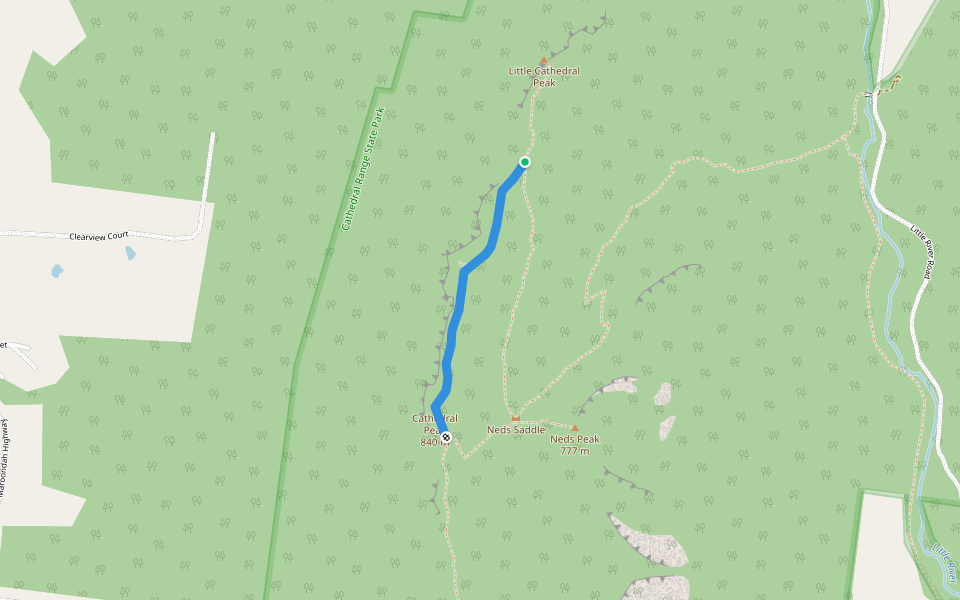 Cathedral Circuit walking route map in Taggerty