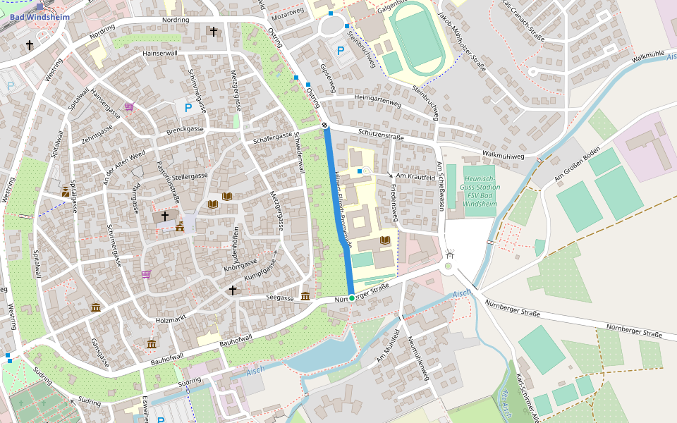 Hilpert-Ellrodt-Promenade walking route map in Bad Windsheim