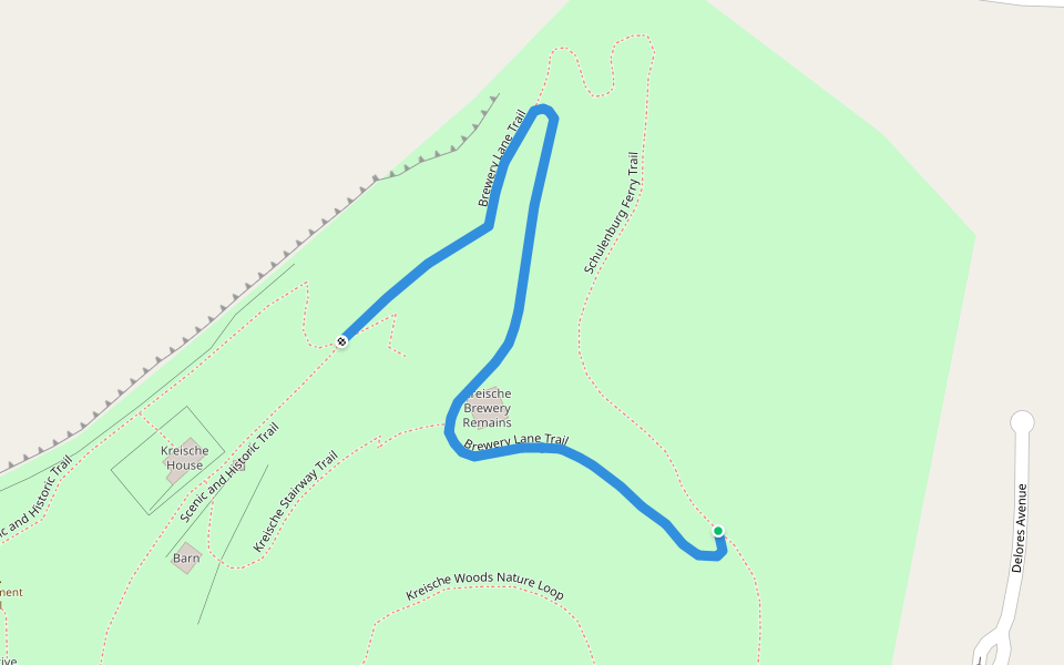 Brewery Lane Trail walking route map in Winchester