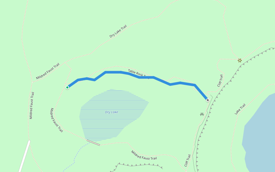 Table Rock Trail walking route map in Jamesville