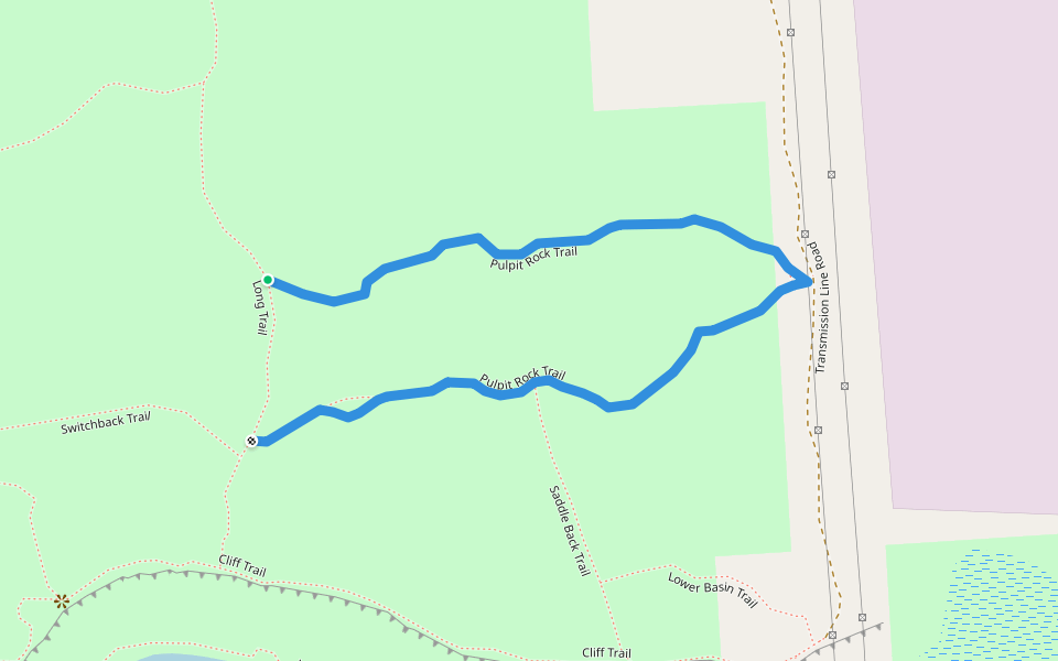 Pulpit Rock Trail walking route map in Jamesville