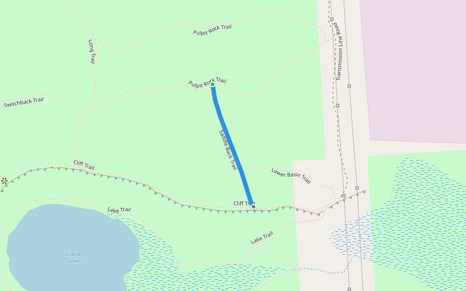 Saddle Back Trail walking route map in Jamesville