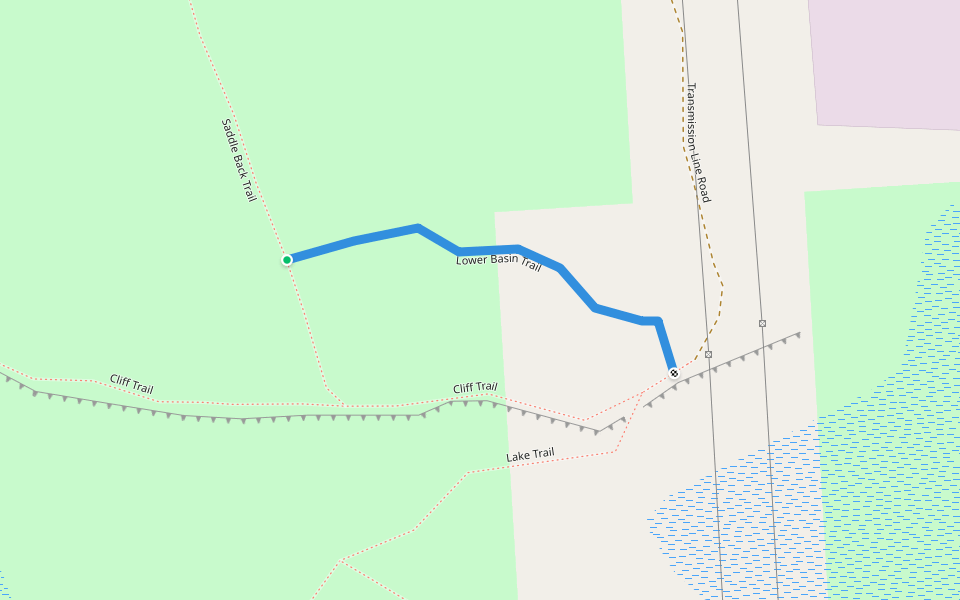 Lower Basin Trail walking route map in Jamesville