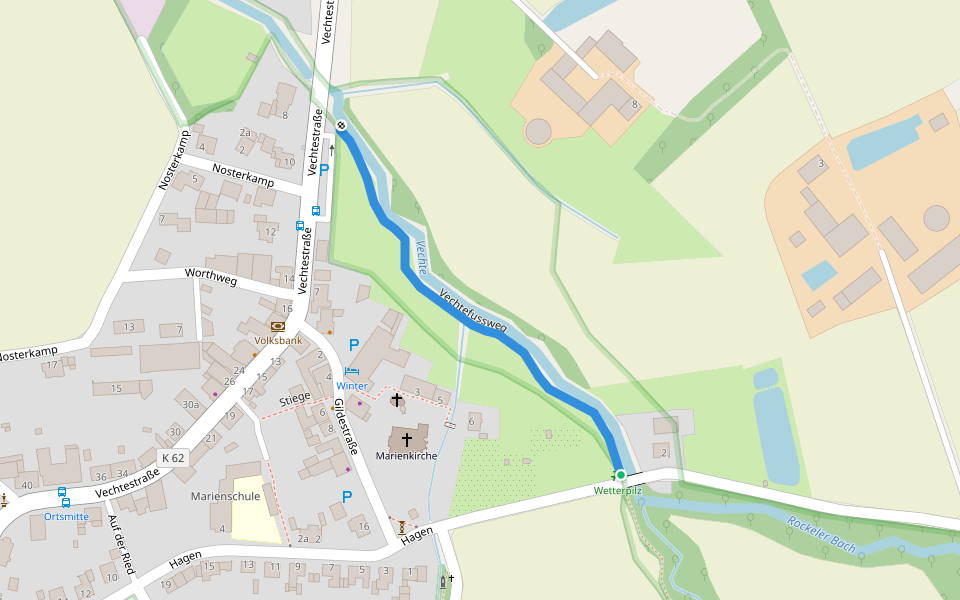 Vechtefussweg walking route map in Schöppingen