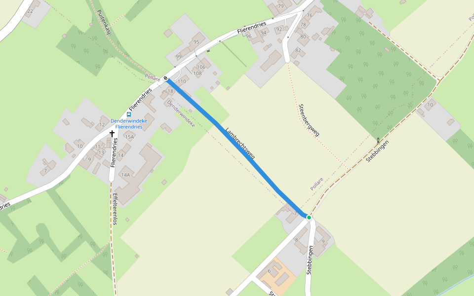 Lambrechtsweg walking route map in Ninove