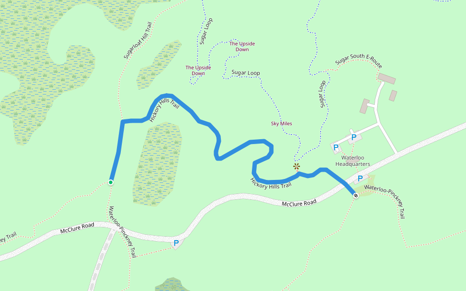 Hickory Hills Trail walking route map in Chelsea