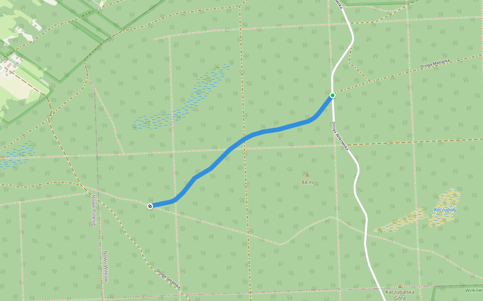 Droga Maślarka walking route map in Nowy Wilków