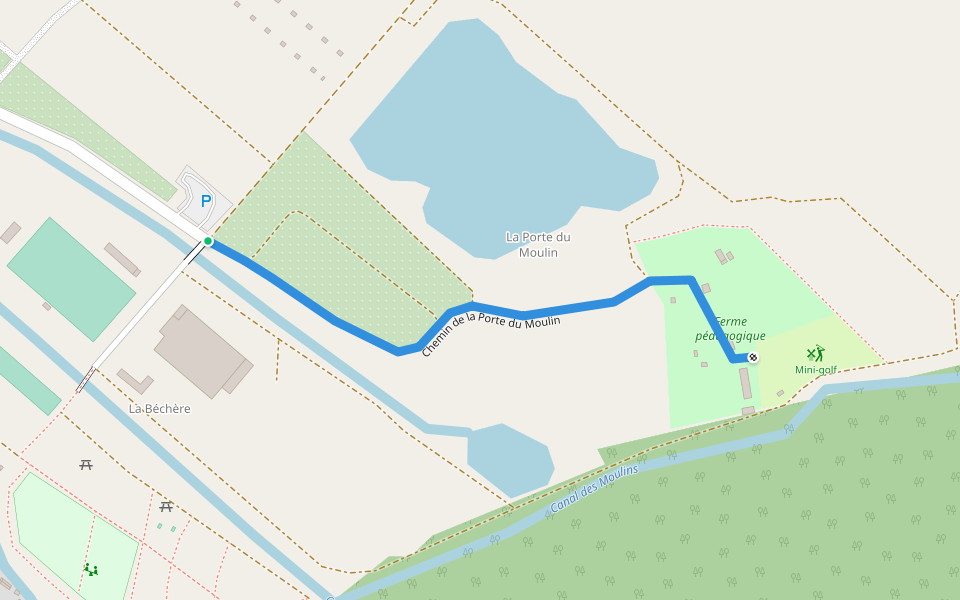 Chemin de la Porte du Moulin walking route map in Romilly-sur-Seine