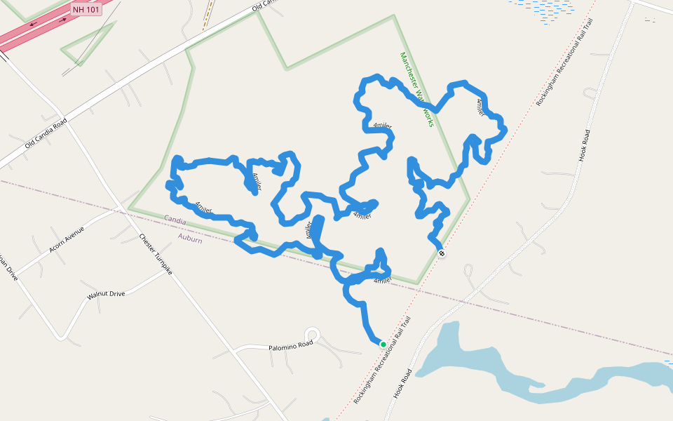 4miler walking route map in Auburn