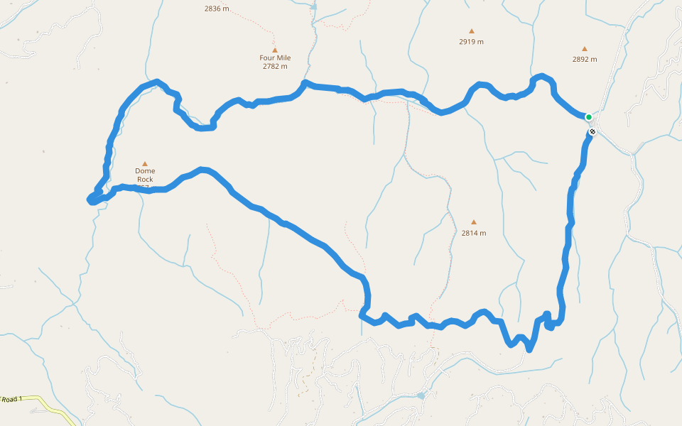Dome Rock Loop Trail walking route map in Divide