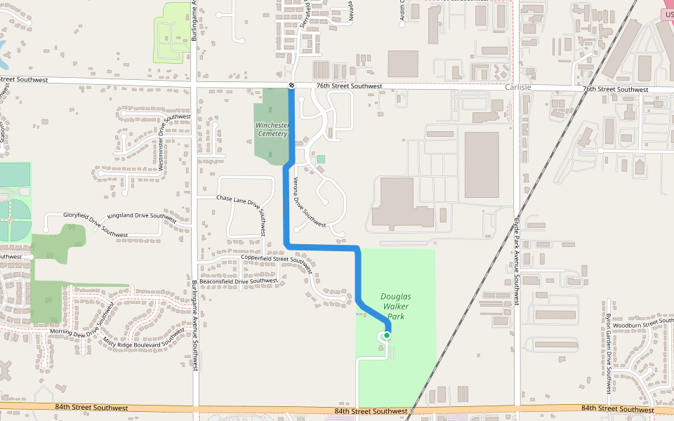 Connector to Kent Trails walking route map in Byron Center