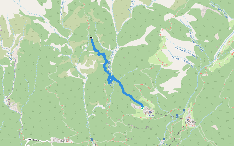 Dasile - Al Mot walking route map in Dasile