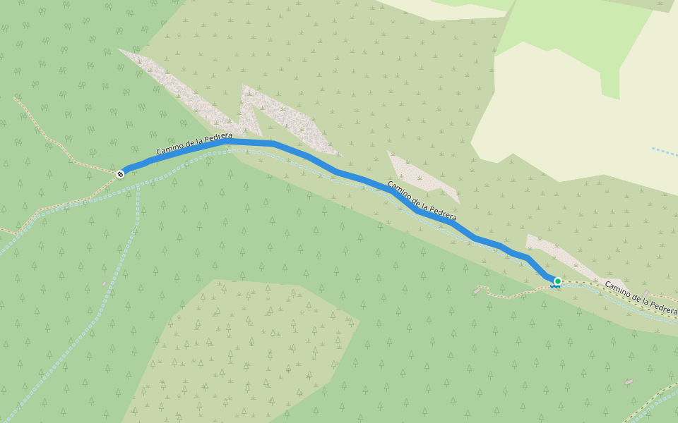 Camino de la Pedrera walking route map in Olmos de Ojeda