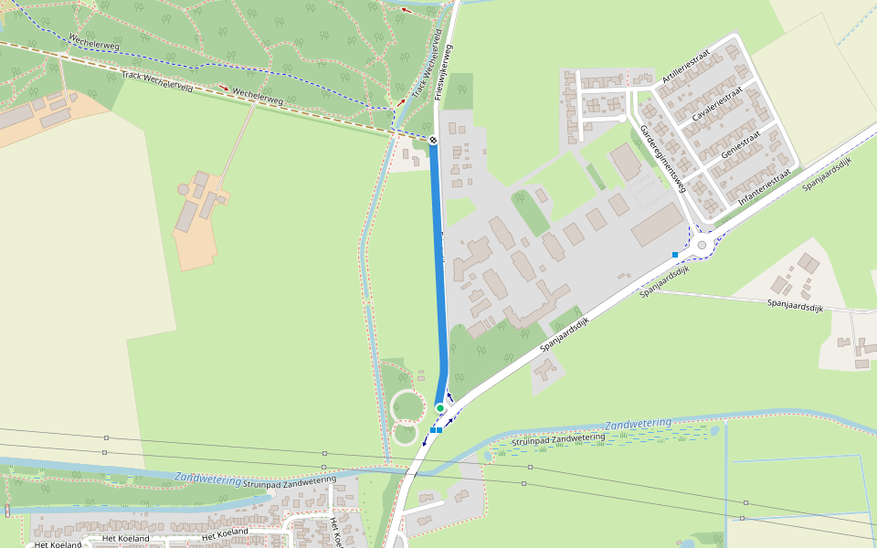 Frieswijkerweg walking route map in Schalkhaar