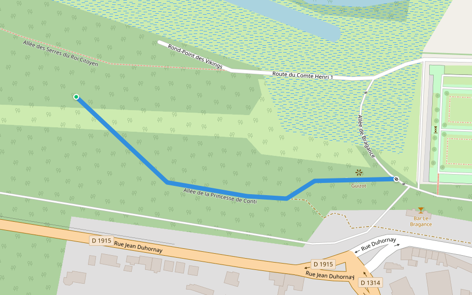 Allée de la Princesse de Conti walking route map in Eu