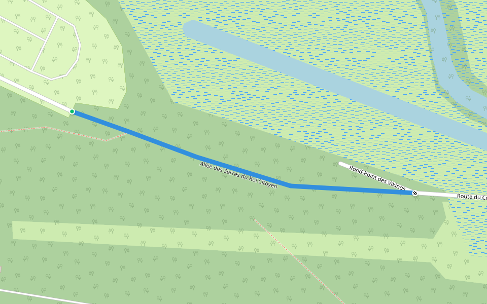Allée des Serres du Roi Citoyen walking route map in Eu