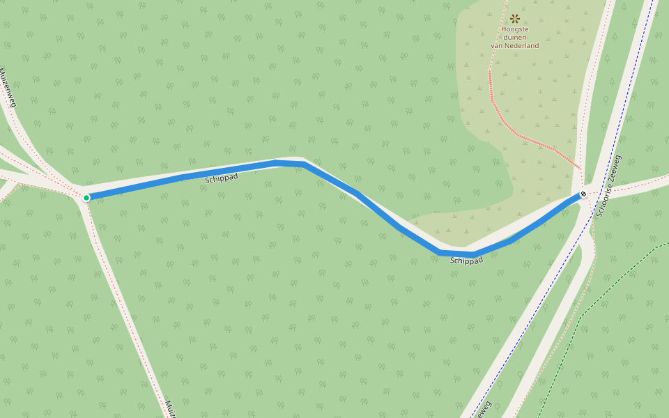 Schippad walking route map in Schoorl