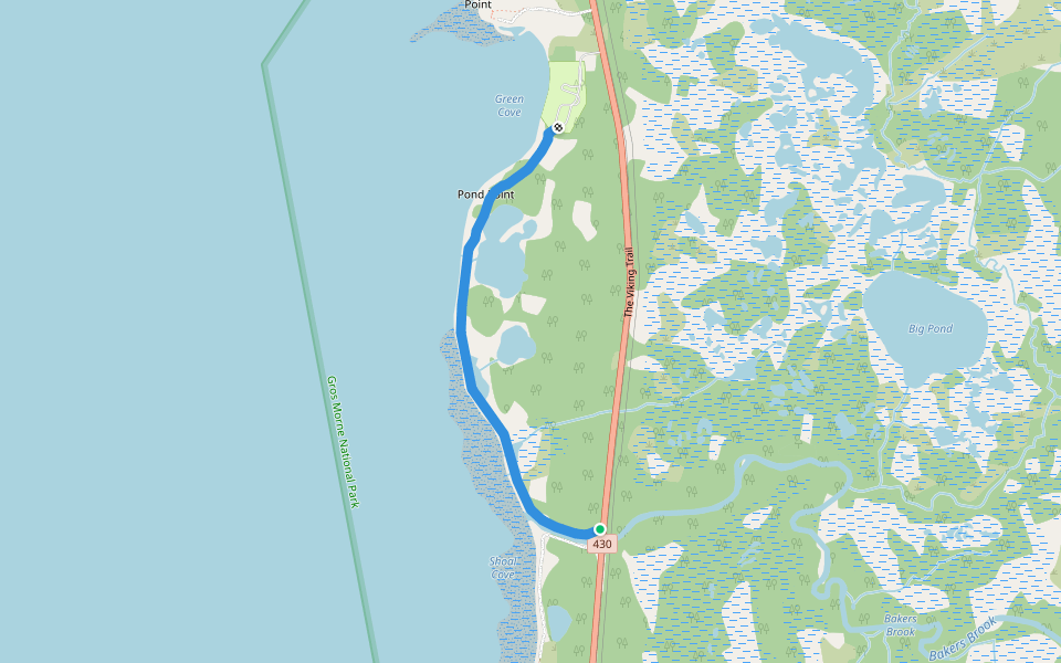 Coastal Trail walking route map in Sally's Cove