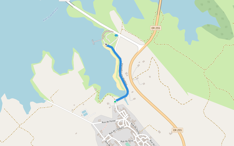 Passadiço em Madeira walking route map in Amieira