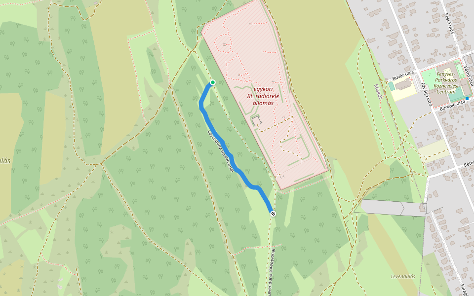 Levenduna túraútvonal walking route map in Sóskút