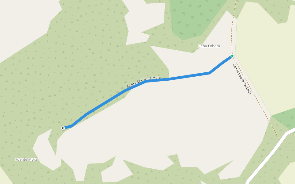 Senda de Fuente Mora walking route map in Báscones de Ojeda