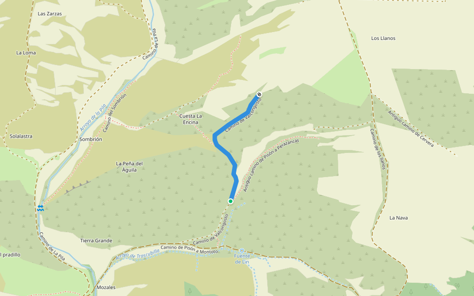 Camino de Valcongosto walking route map in Olmos de Ojeda