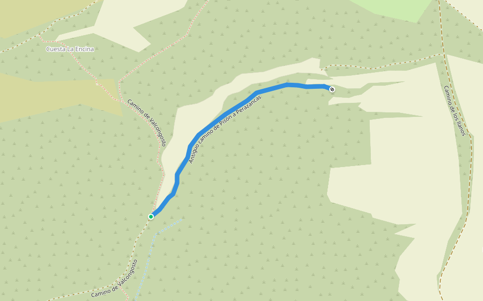 Camino de Pisón a Perazancas walking route map in Olmos de Ojeda