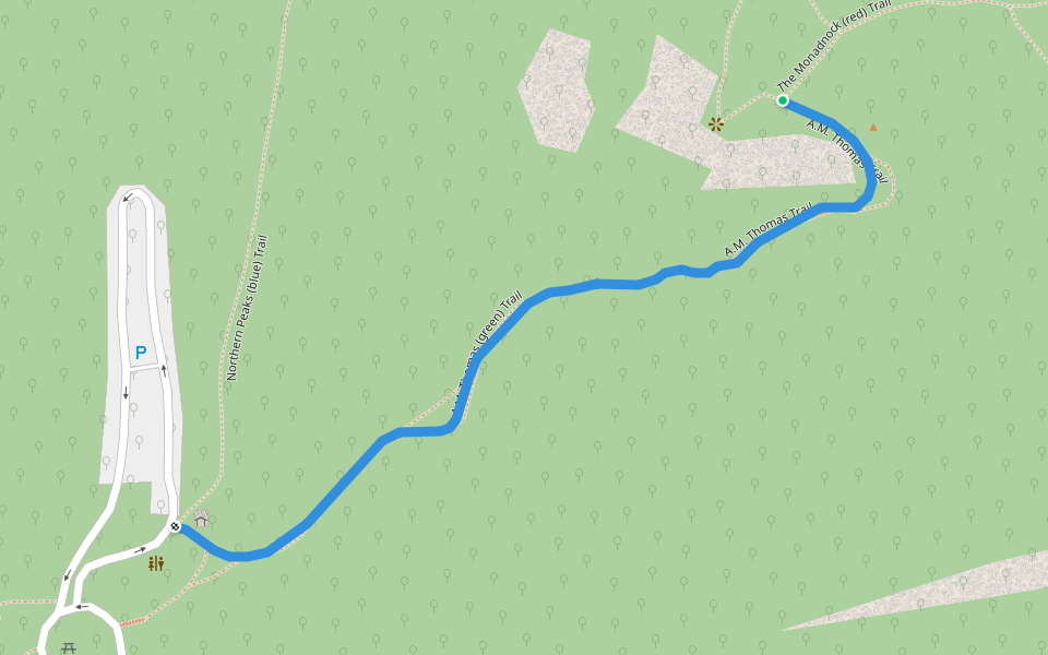 A.M. Thomas Trail walking route map in Dickerson