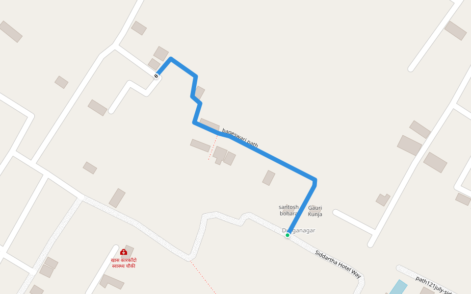 bageswari path walking route map in Nepalgunj