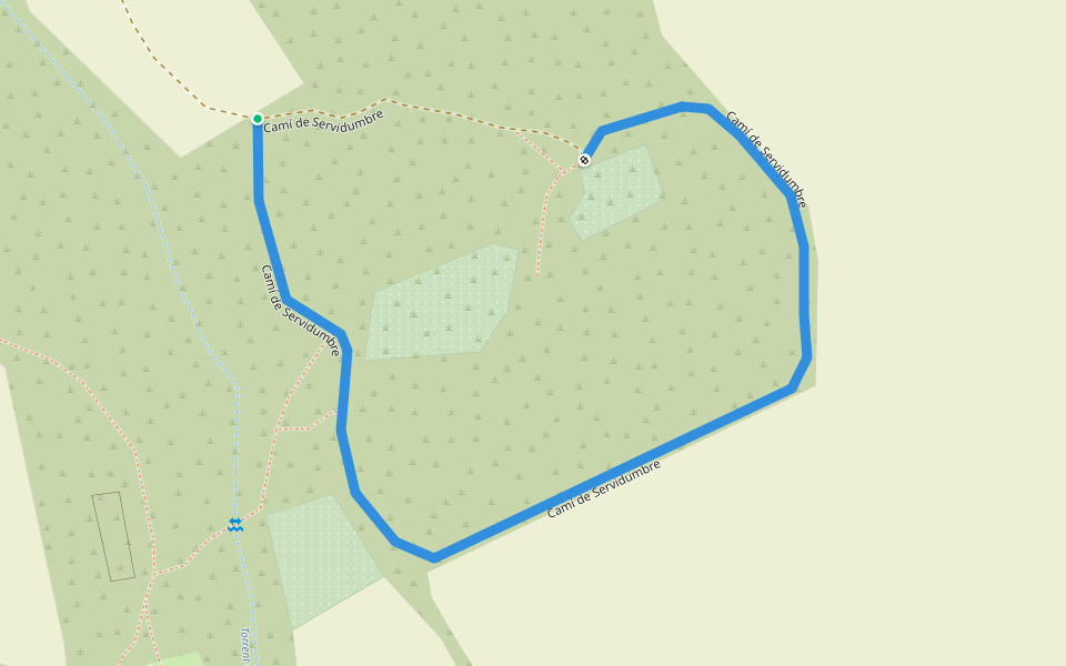 Camí de Servidumbre walking route map in Montcada i Reixac