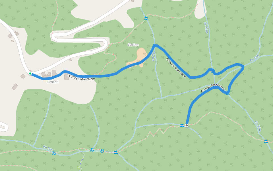 Orticeti Maccalem walking route map in Osiglia