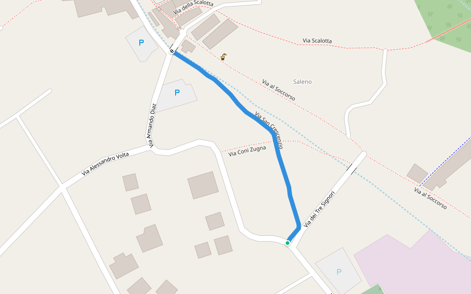 Via San Crescenzio walking route map in Lenno