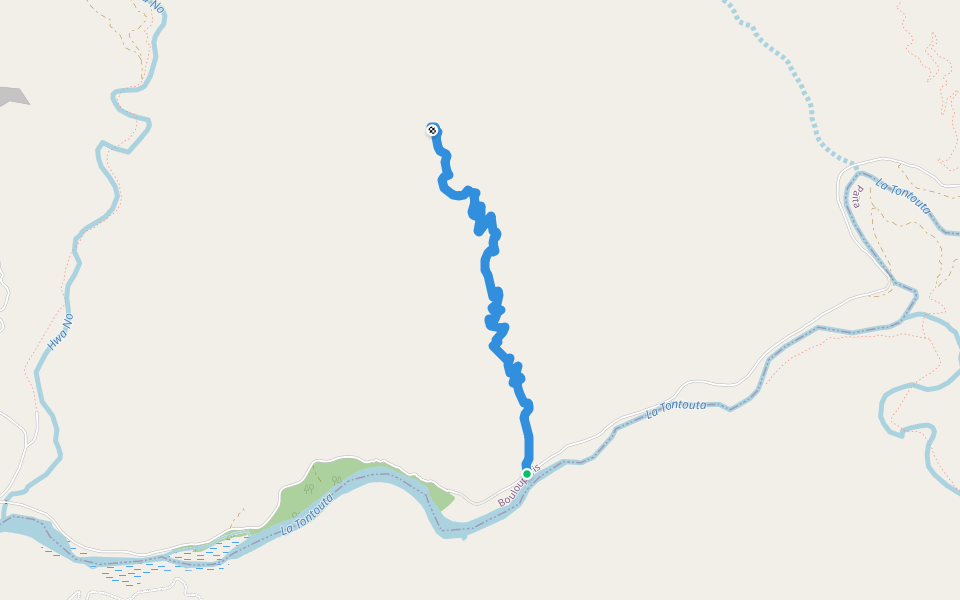Sentier du Mt Tonta walking route map in La Tontouta