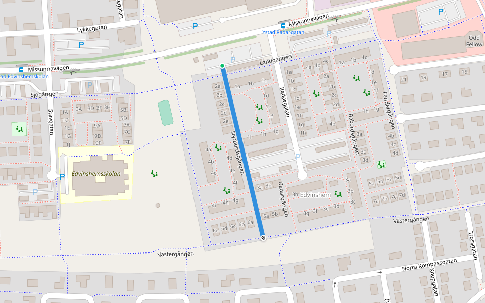 Styrbordsgången walking route map in Ystad