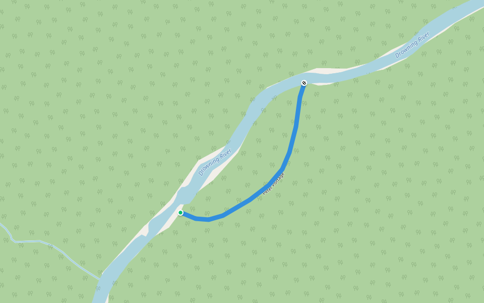 Peter Portage walking route map in Ogoki