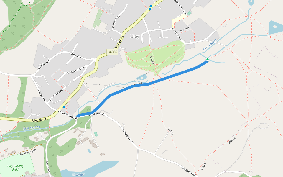 CUL49 walking route map in Uley