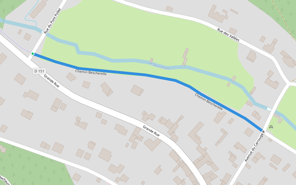 Chemin Bescherelle walking route map in Valmondois