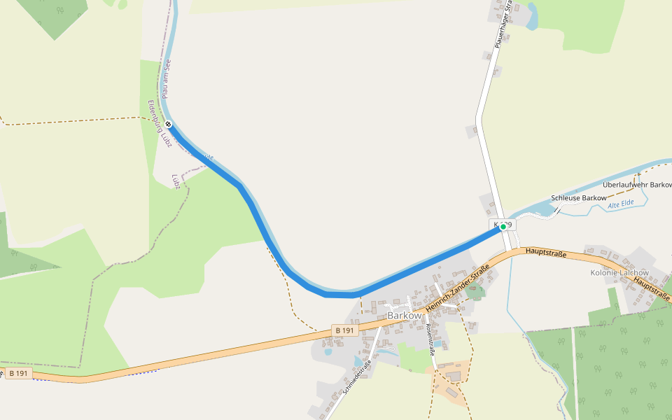 Leinpfad walking route map in Barkhagen