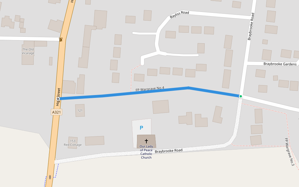 FP Wargrave No.4 walking route map in Wargrave