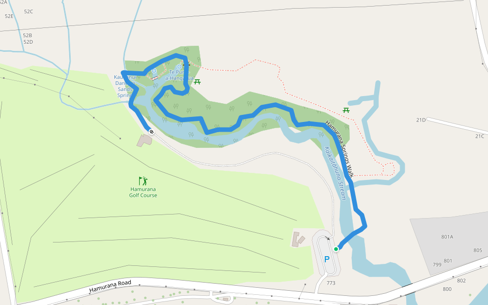 Hamurana Springs Walk walking route map in Hamurana